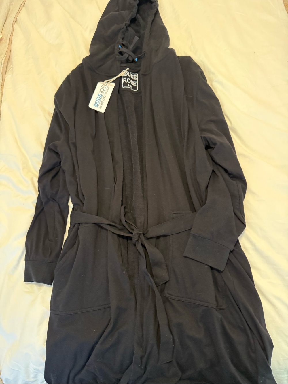 Men’s Black Hooded Robe